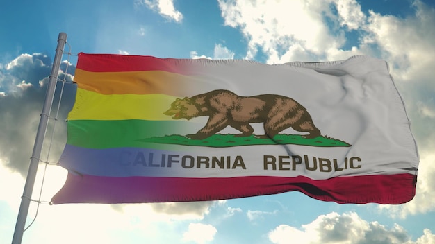 カリフォルニア州の旗とLGBT
