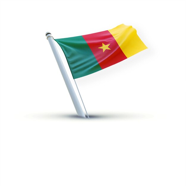 A Flag of cameroon on a white backround useing for social media