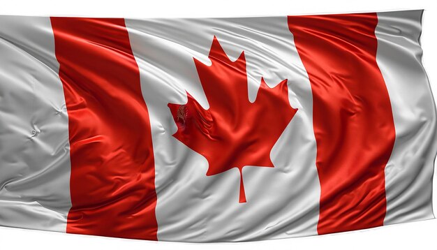 Foto bandiera del canada su sfondo bianco