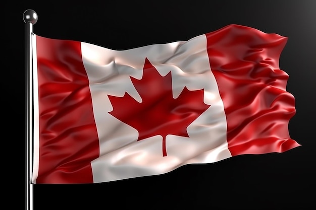 Флаг канады с красным кленовым листом.