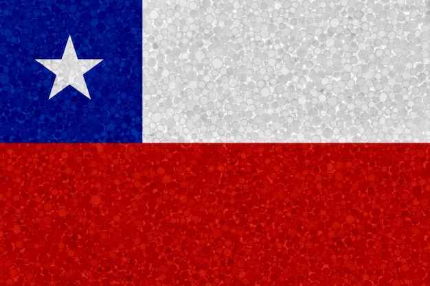 Flag of Chile on styrofoam texture