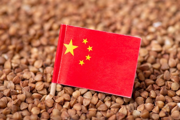 Flag of China in buckwheat