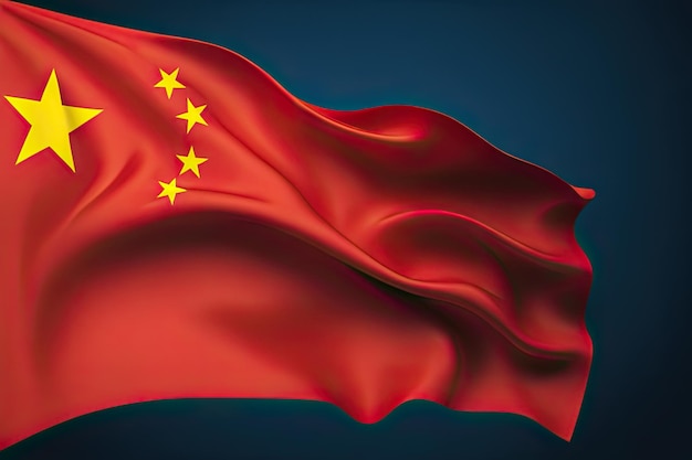 Флаг Китая на темно-синем фоне