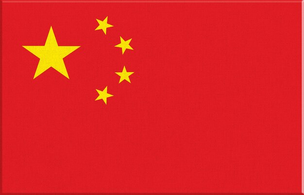 flag of China National Chinese flag on fabric surface Asian country