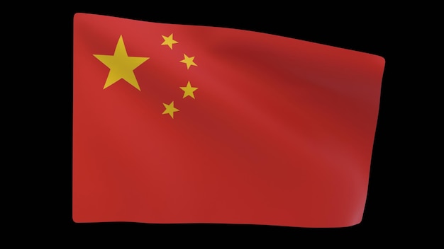 一面带有红星的中国国旗在风中飞翔