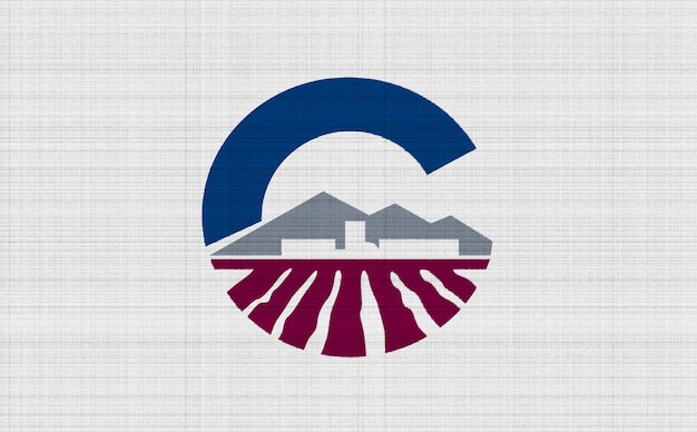 Flag of the city of Chandler Arizona USA on a background of fabric texture Conceptual collage