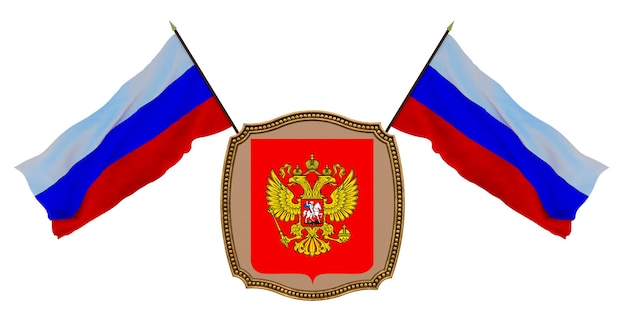 Premium Photo  Flag and the coat of arms of russia background for