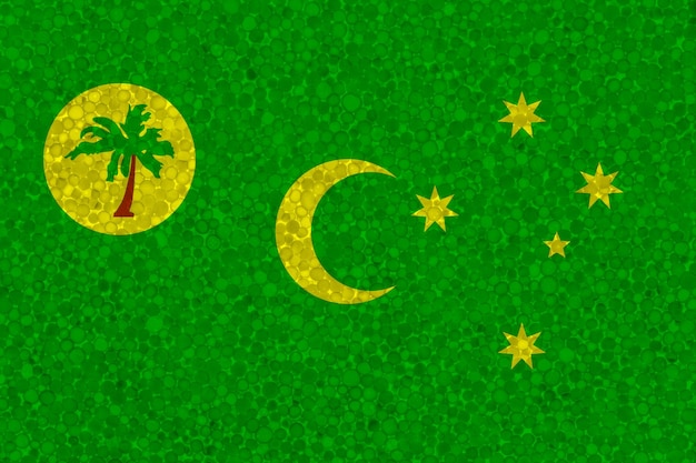 Flag of the Cocos Islands on styrofoam texture