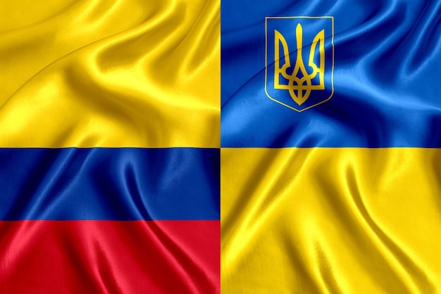 コロンビアとウクライナの旗