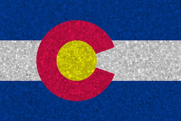 Flag of colorado on styrofoam texture