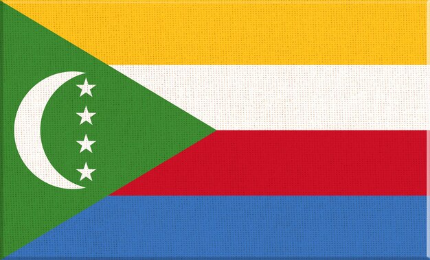 Flag of Comoros Comoros flag on fabric surface Union of the Comoros