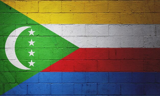 Flag of the Comoros painted on a wall