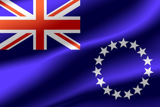 Flag of Cook Islands as the background.