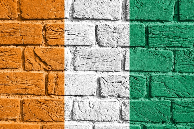 Flag of Cote d 39Ivoire on the wall