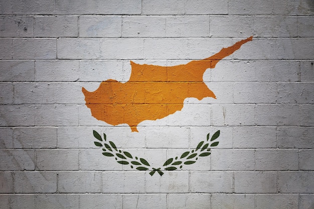 Flag of Cyprus painted on a wall