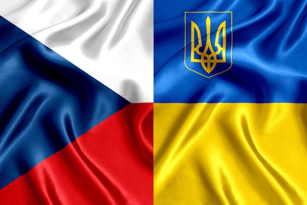 Flag of the Czech Republic and Ukraine