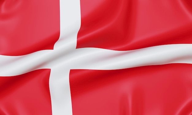 Flag of Denmark 3d rendering
