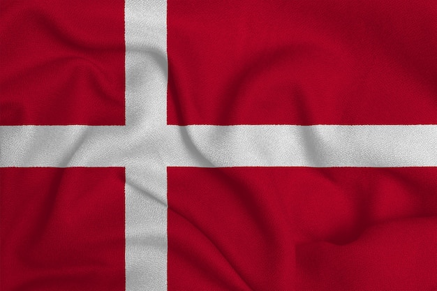 Flag of the Denmark from the factory knitted fabric