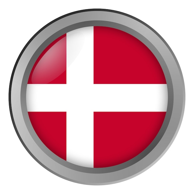 Flag of Denmark round as a button