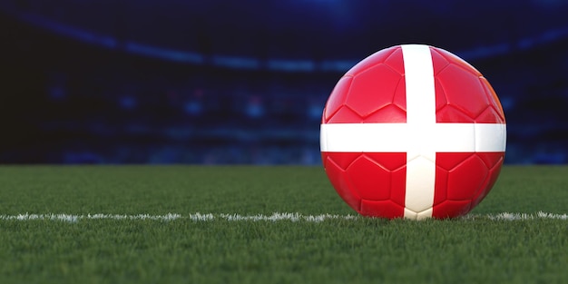 Flag of Denmark On Soccer Ball