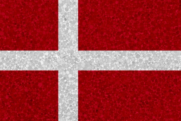 스티로폼 질감에 덴마크의 국기