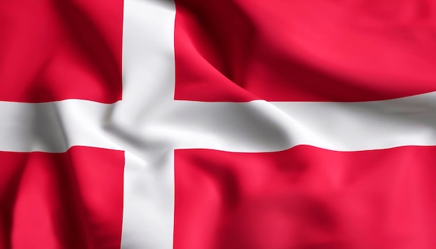 Flag of Denmark with folds