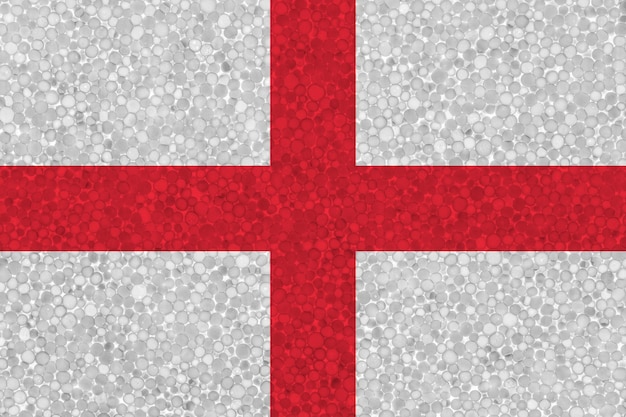 Flag of england on styrofoam texture