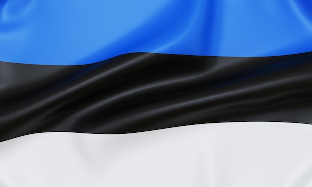 Flag of Estonia 3d rendering