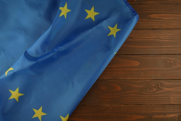 Flag of EU and place for text cope space