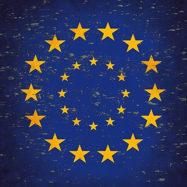 A flag of European Union on white background Generative Ai