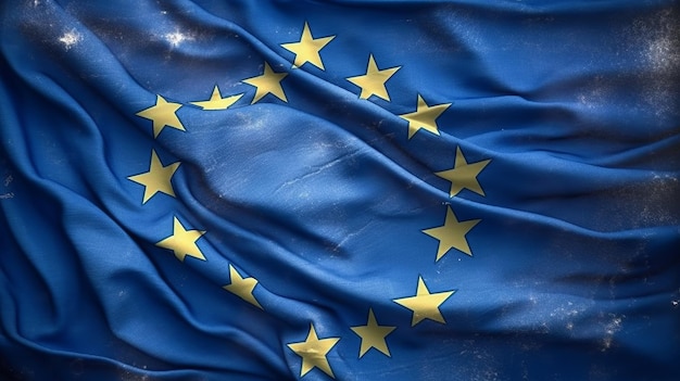 A flag of european union on white background generative ai