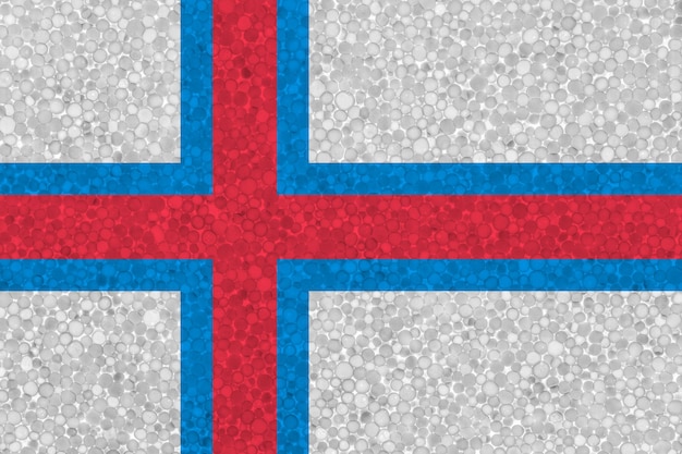 Flag of Faroe Islands on styrofoam texture