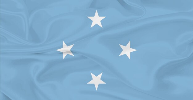 ミクロネシア連邦の国旗が空を飛ぶ