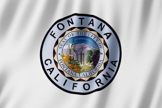 Photo flag of fontana city, california (us)