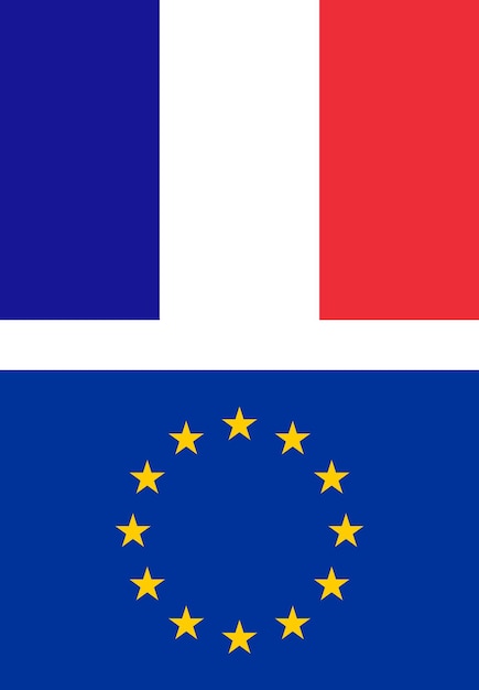 Foto bandiera della francia e dell'europa