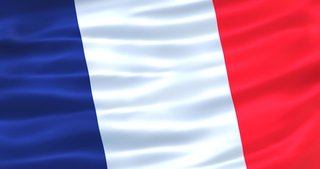 フランスの国旗 メタリック 3Dレンダリング