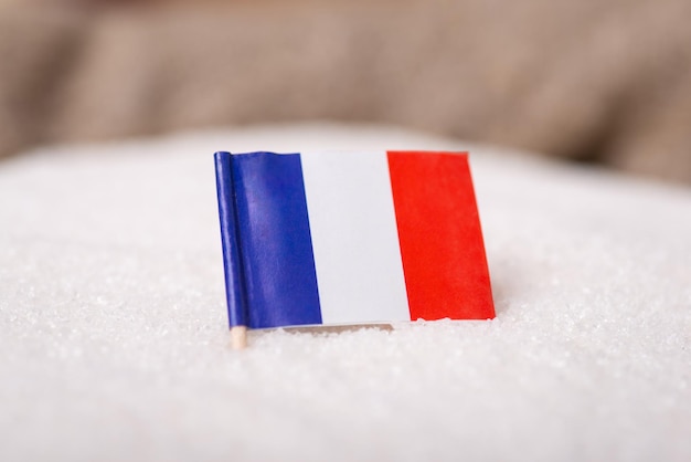 Flag of France in sack of sugar