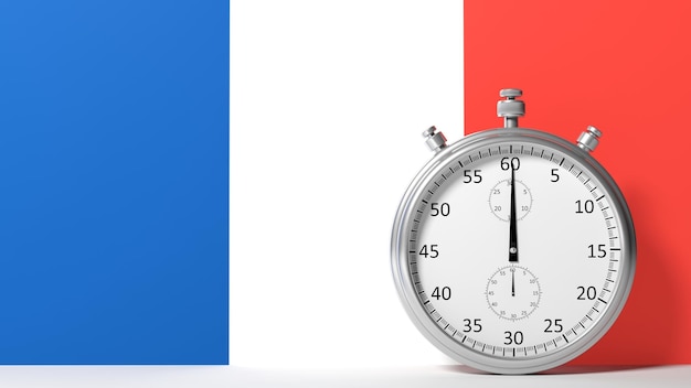 Flag of France with chronometer