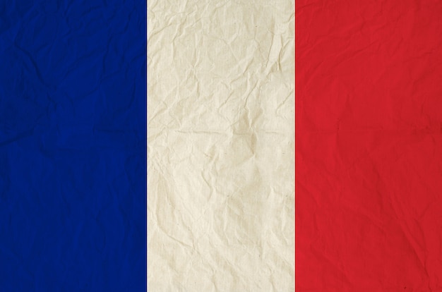 Flag of the France with vintage old paper