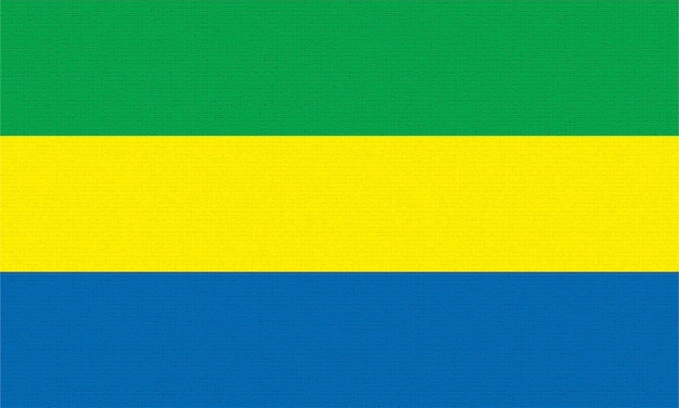 Flag of gabon with a wavy effect due to the wind