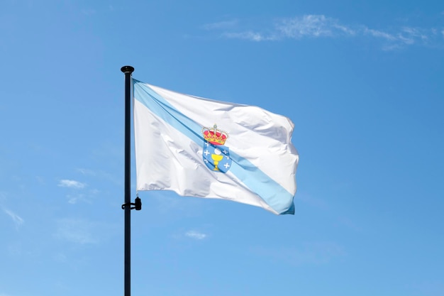 Flag of Galicia waving