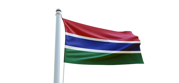 Flag of gambia 3d Flag on a white background