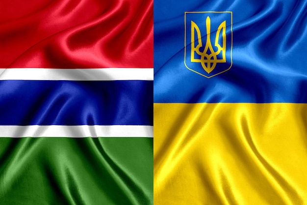 Bandiera del gambia e dell'ucraina