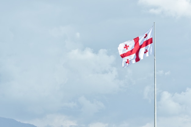 Flag of Georgia on the flagstaff