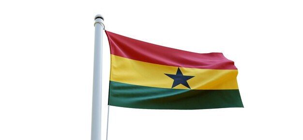 Flag of ghana 3d Flag on a white background