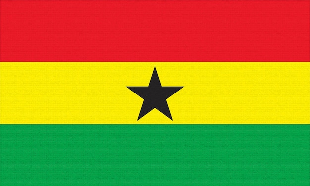 Flag of ghana with a wavy effect due to the wind