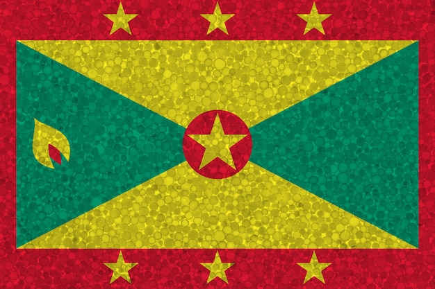 Flag of Grenada on styrofoam texture