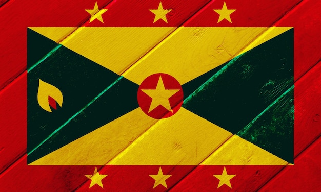 Flag of Grenada on a textured background Concept collage