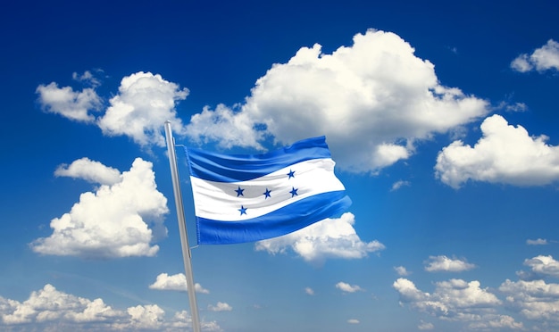 Photo flag of honduras waving with mast