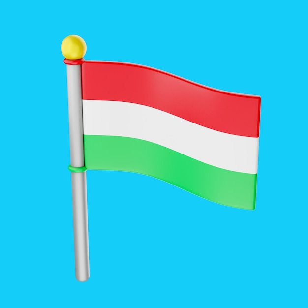 A flag of hungary is on a blue background